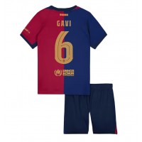 Camisa de time de futebol Barcelona Paez Gavi #6 Replicas 1º Equipamento Infantil 2024-25 Manga Curta (+ Calças curtas)